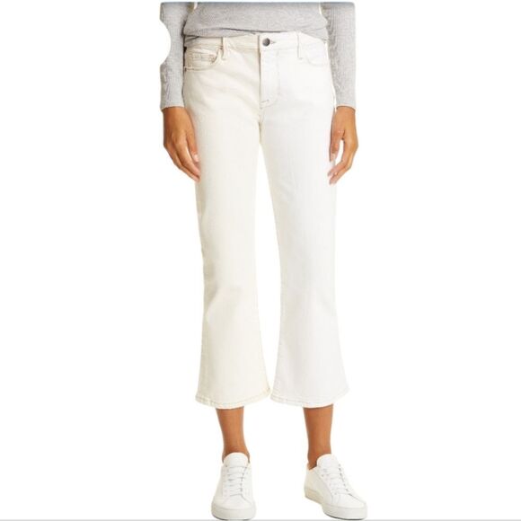 NWT Frame Le Crop Mini Boot in Vintage White Multi - Picture 1 of 8